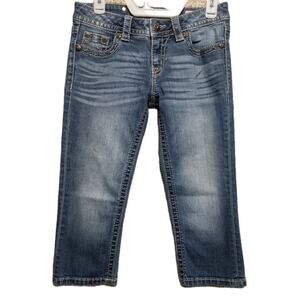 Miss Me Capri Jeans Womens 25 Crop Denim Wings Pocket Horseshoe 27x19